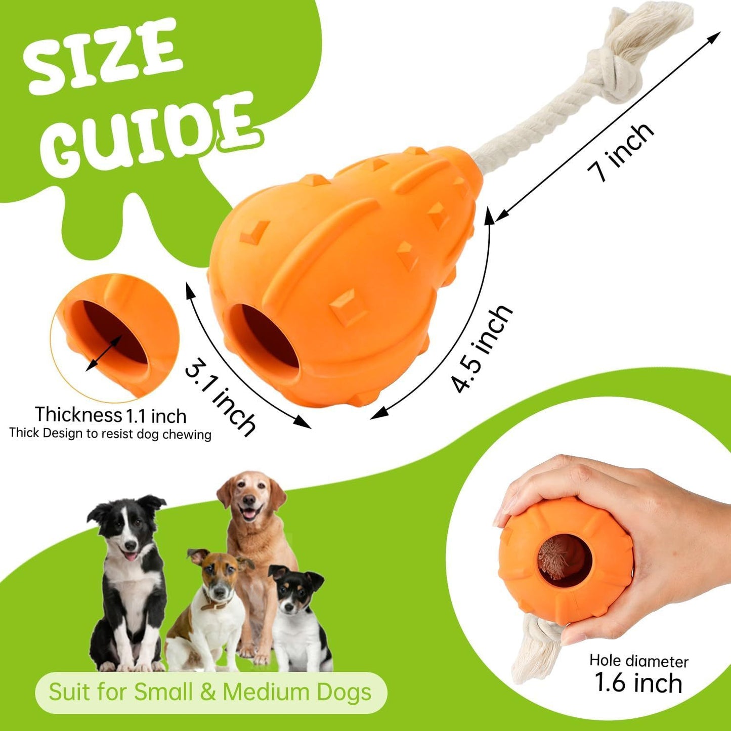 Stuffable Dog Toy Fetch Chew Toy For Dogs Interactive Dog Toys For Treat Dispensing Dog Toys To Keep Them Busy Durable Natural Rubber Dog Toy For Small Medium Breed