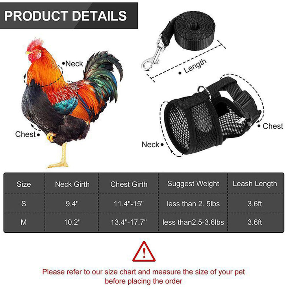 Pet Duck Chicken Poultry Chicken Clothes Chicken Vest Hen Belt Pet Harness Matching Collars Bow Poultry Supplies