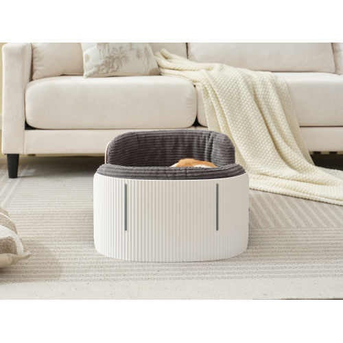 Scandinavian Style Cat Couch Bed, Pet Sofa For Indoor Cats PP Indoor Pet Furniture Elevated Cat Beds With Removable Mattress Cover Suitable For Kitty, Puppy Or Small Animal Brand Design White Grey