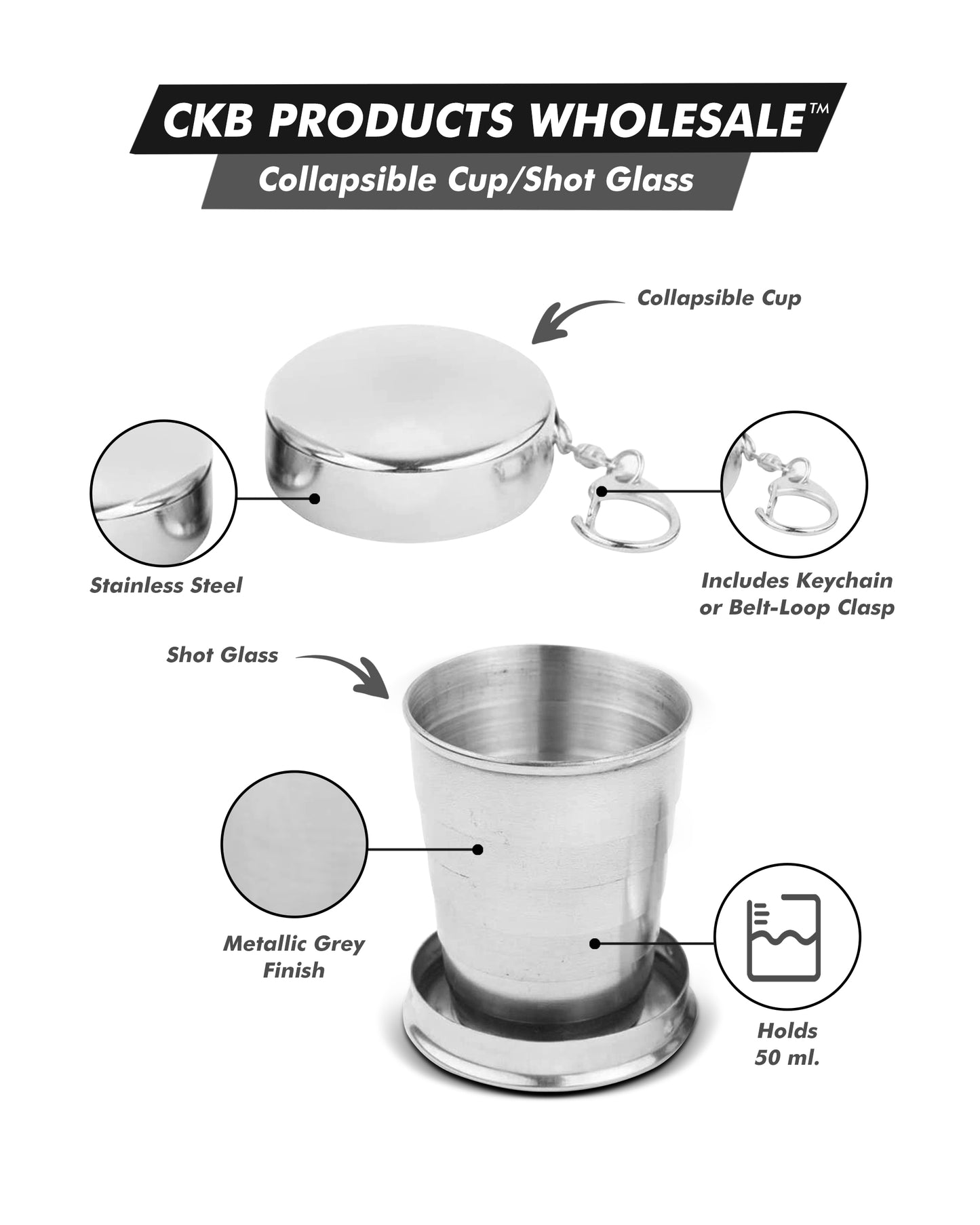 Stainless Steel Collapsible Cup